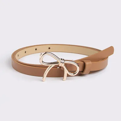 Women Fashion Elegant Decorative Bowknot Thin Belt