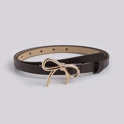 Women Fashion Elegant Decorative Bowknot Thin Belt