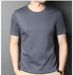 Men Cotton Blend Slim Fit Crewneck Short Sleeve T-Shirt Plus Size