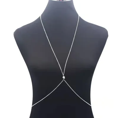 Women Fashion Simple Pearl Body Chain