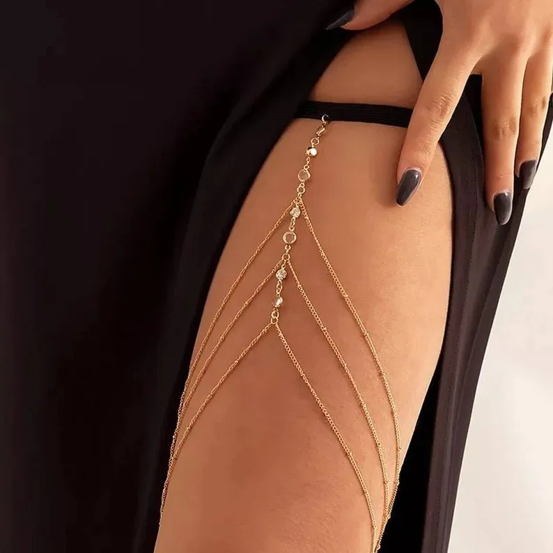 Women's Fashion Sexy Multi-Layer Bead Leg Chain