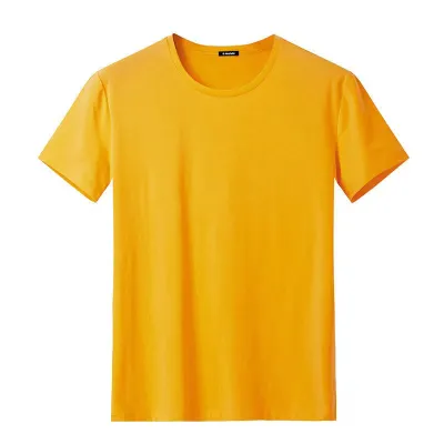 Camiseta Básica Hombre Manga Corta Cuello Redondo Ajustada Talla Grande Color Liso