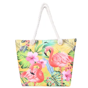 Women Fashion Casual Printed Large Capacity Canvas Shoulder Beach Shopping Bag