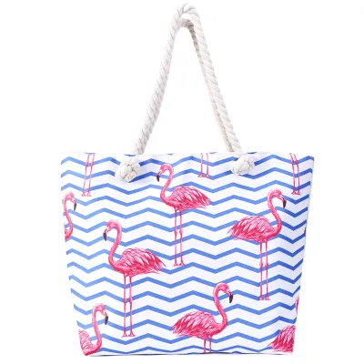 Women Fashion Casual Printed Large Capacity Canvas Shoulder Beach Shopping Bag