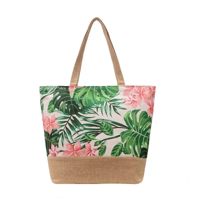 Women Fashion Casual Printed Large Capacity Canvas Shoulder Beach Bag