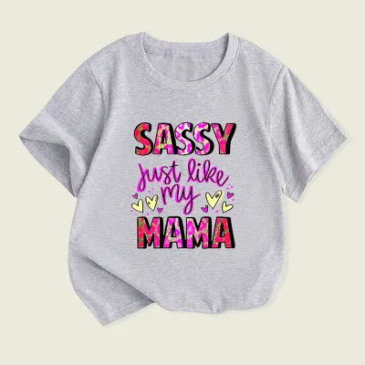 Kids Toddler Boys Girls Casual Cute Alphabet Print Short Sleeve Crewneck T-Shirt