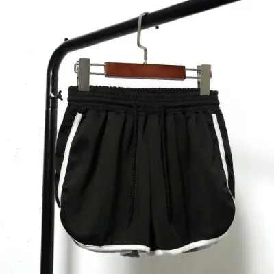 Women Casual Loose Solid Color Drawstring Wide Leg Shorts