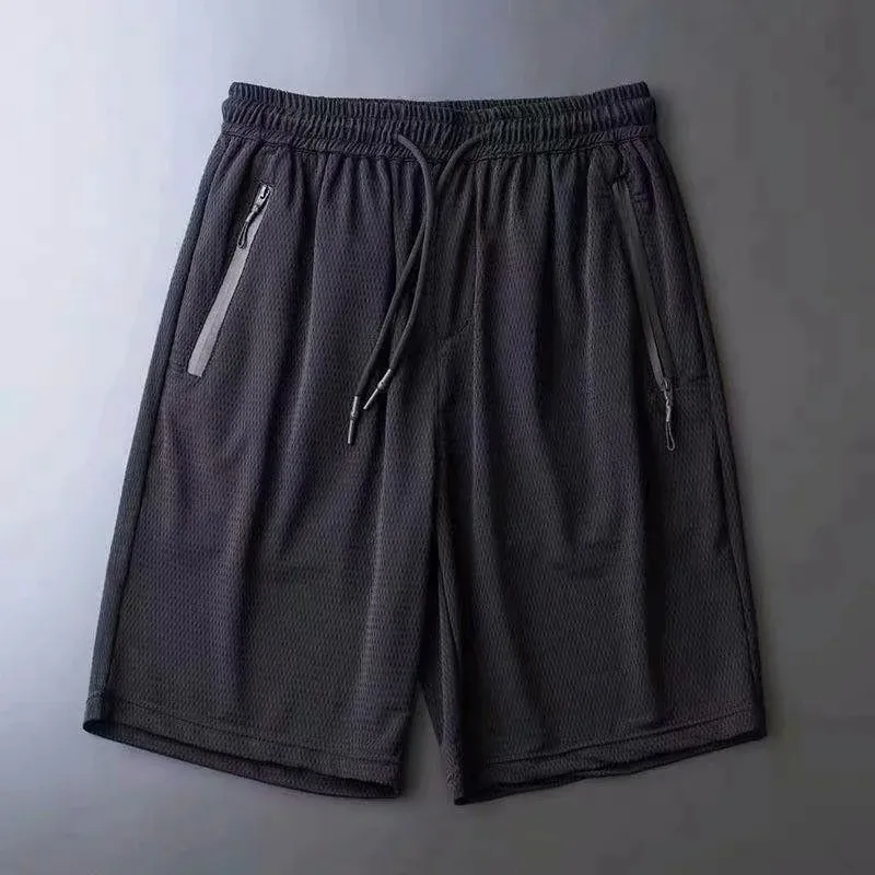 Men Plus Size Casual Loose Ice Silk Quick-Drying Shorts with Pockets