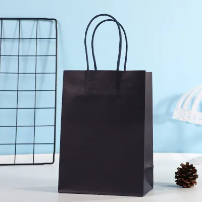 21*11*27cm Custom Rectangular Candy Color Kraft Paper Packaging Shopping Bag