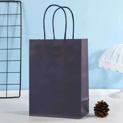 28*12*37cm Custom Rectangular Candy Color Kraft Paper Packaging Shopping Bag