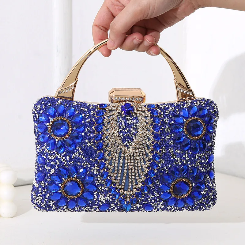 Women Fashion Elegant Metal Rhinestone Banquet Handbag