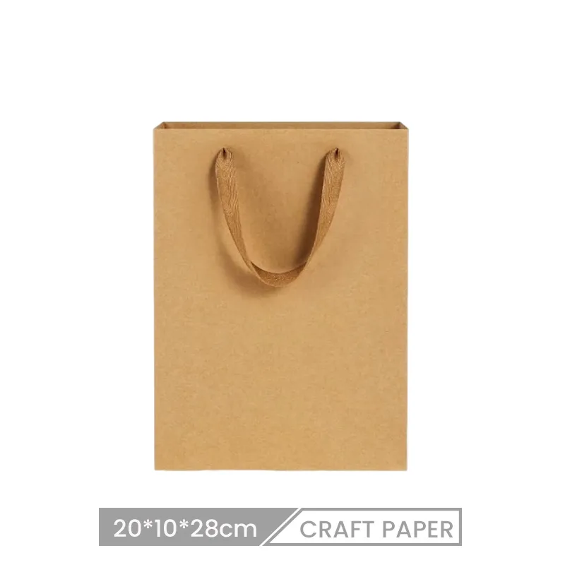 20*10*28cm Custom Shopping Packaging Clothing Kraft Paper Gift Bag