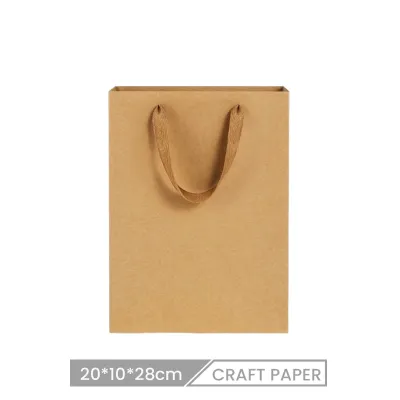 20*10*28cm Custom Shopping Packaging Clothing Kraft Paper Gift Bag
