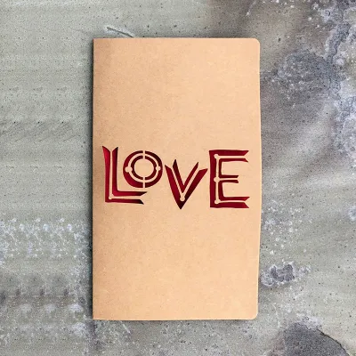 Valentine's Day Retro Kraft Paper Hollow Love Card
