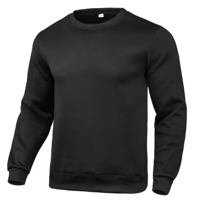 Men Casual Sports Solid Color Long Sleeve Jacquard Fleece-Lined Pullover