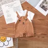 Fake Two-Piece Bear Half-Sleeve One-Piece Cafe
