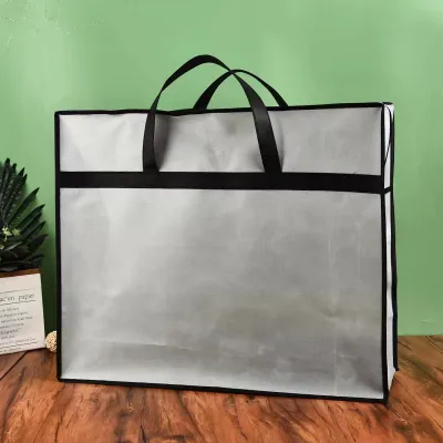 60*50*20cm Custom Non-Woven Home Textile Packaging Zipper Storage Shopping Bag