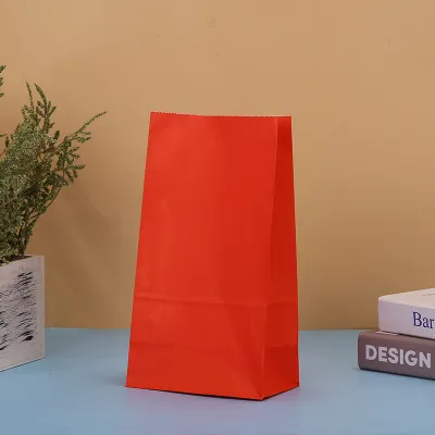 24*13*8cm Custom Solid Color Kraft Paper Party Favor Shopping Bags