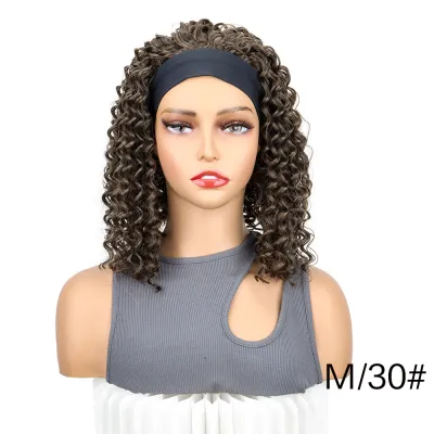 Women Fashion Solid Color Small Roll Wig High Temperature Wire