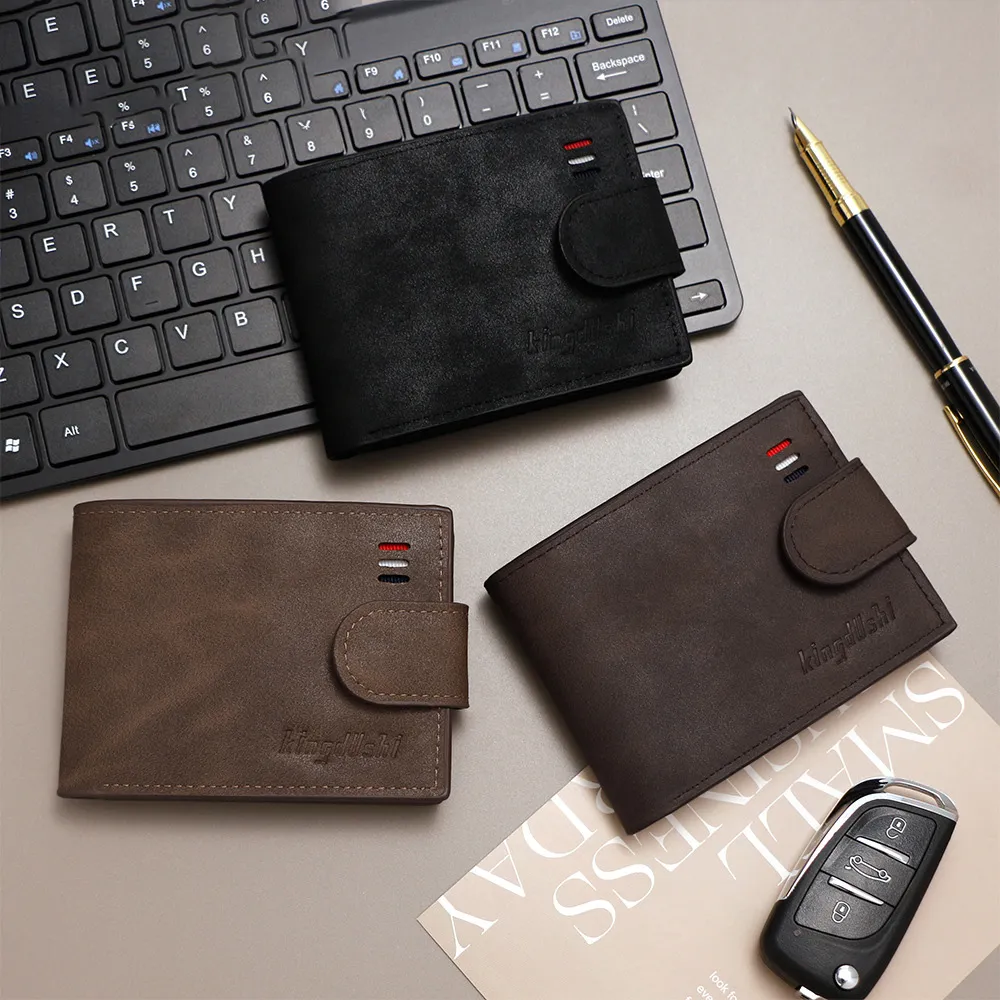 Men Fashion Multi-Function Multi-Card Zipper PU Wallet