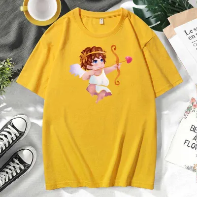Men Women Casual Valentine Print Cotton Plus Size Short Sleeve Round Neck Couple T-Shirt