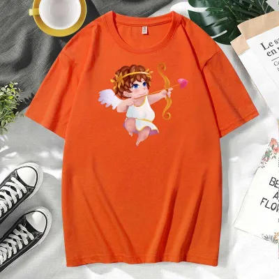 Men Women Casual Valentine Print Cotton Plus Size Short Sleeve Round Neck Couple T-Shirt