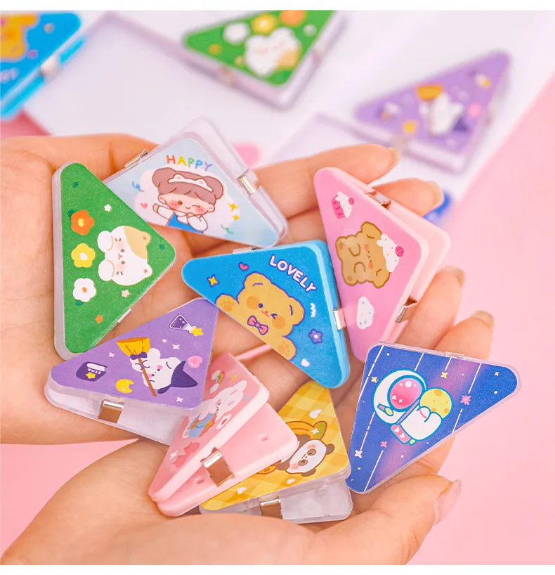Fashion Cute Printed Plastic Triangle Edge Corner Clip