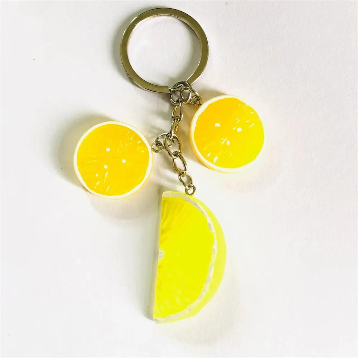 Fashion Creative Simulation Orange Pendant Keychain Jewelry Gift