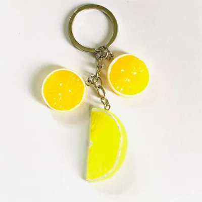Fashion Creative Simulation Orange Pendant Keychain Jewelry Gift