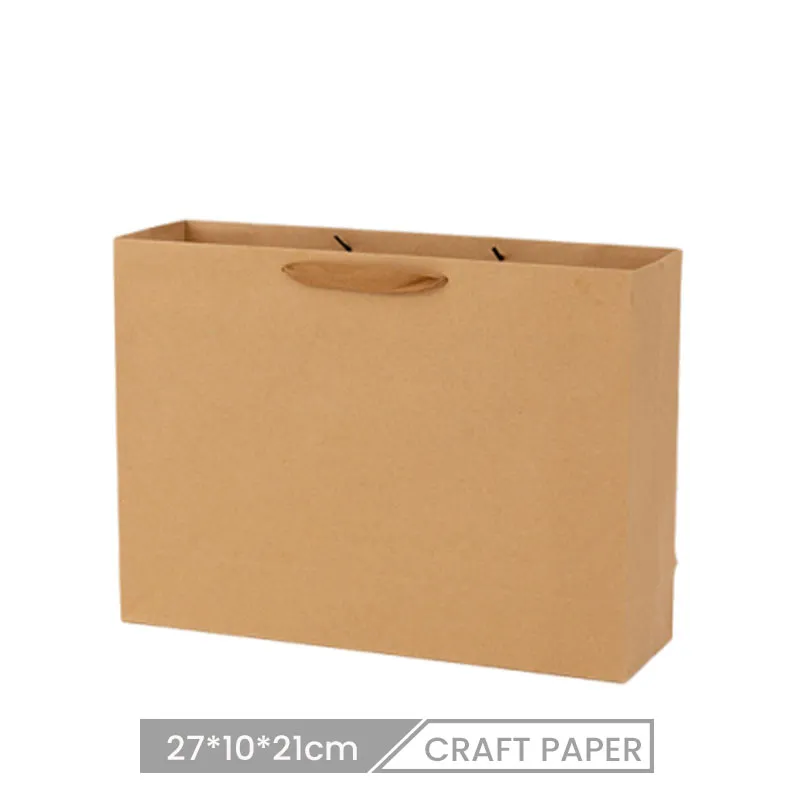 27*10*21cm Custom Shopping Packaging Clothing Kraft Paper Gift Bag