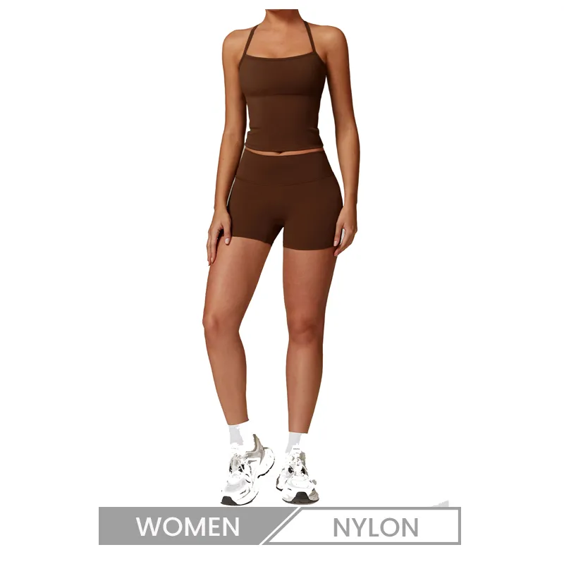 Customized Logo Women Fashion Yoga Solid Color Sports Two-Piece Set