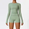 Long Sleeve Shorts Basil Green