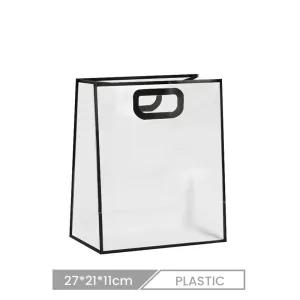 27*21*11cm Custom PP Transparent Tote Plastic Shopping Bag