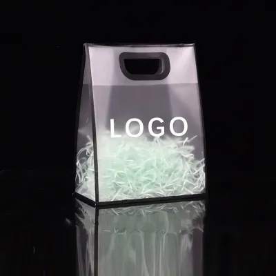 27*21*11cm Custom PP Transparent Tote Plastic Shopping Bag