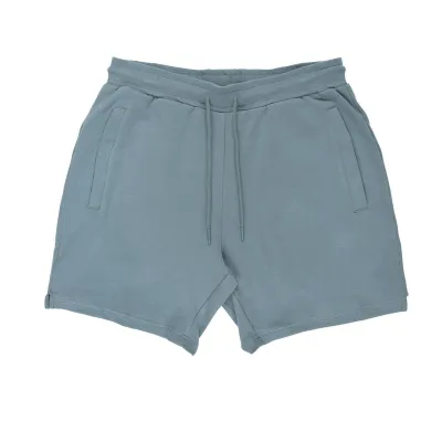 Men Basic Cotton Mid Waist Solid Color Shorts