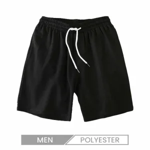 Men Casual Solid Color Drawstring Waist Beach Shorts