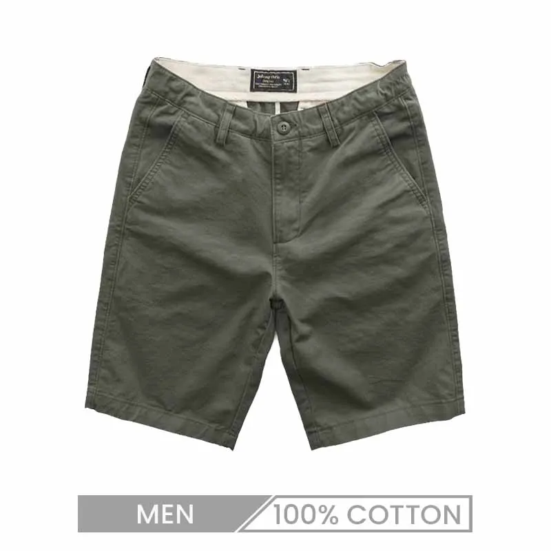 Men Casual Sport Solid Plus Size Cotton Straight Cargo Shorts