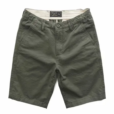 Men Casual Sport Solid Plus Size Cotton Straight Cargo Shorts