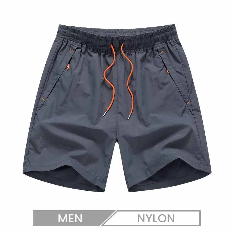 Men Casual Holiday Athleisure Solid Color Nylon Quick Drying Shorts