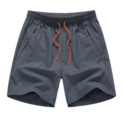 Men Casual Holiday Athleisure Solid Color Nylon Quick Drying Shorts