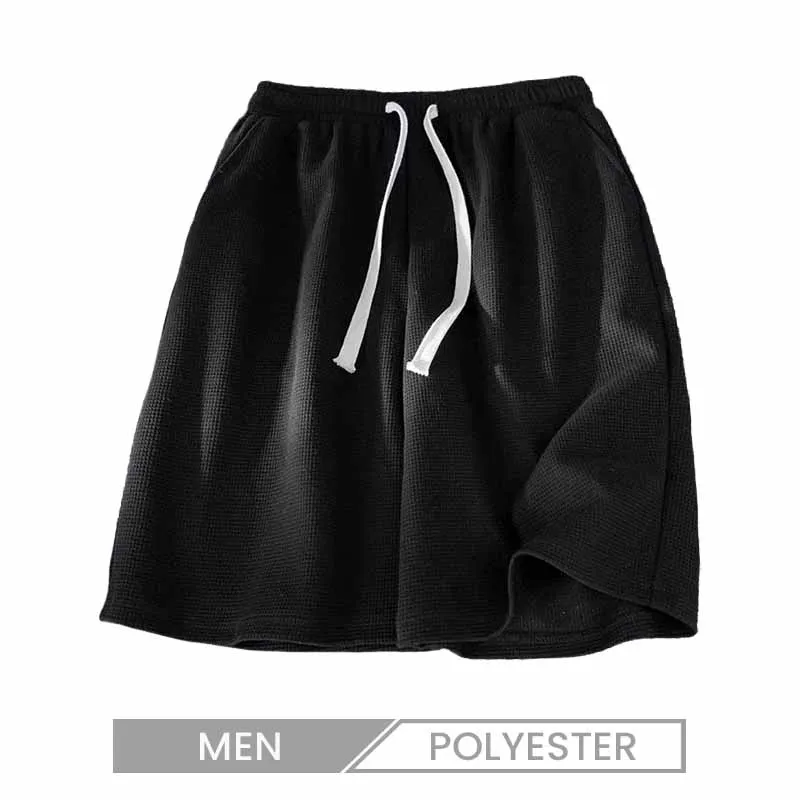 Men Casual Loose Drawstring Waffe Shorts