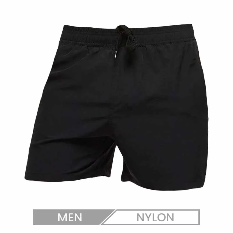 Men Casual Lace-Up Solid Color Loose Beach Shorts