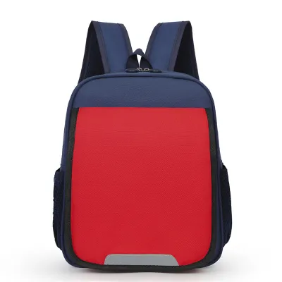 Children Fashion Girls Boys Color Matching Canvas Backpack School Bag