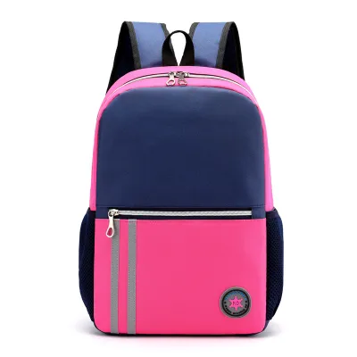 Children Fashion Girls Boys Color Matching Canvas Waterproof Backpack Primary School Bag