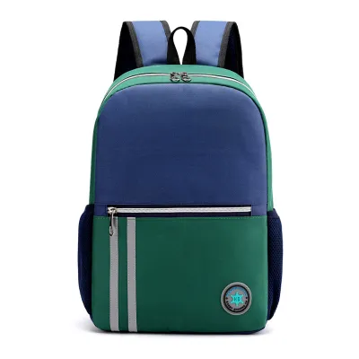 Children Fashion Girls Boys Color Matching Canvas Waterproof Backpack Primary School Bag