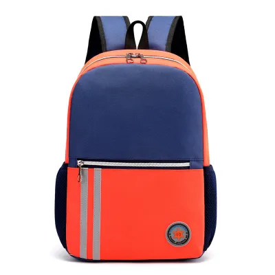 Children Fashion Girls Boys Color Matching Canvas Waterproof Backpack Primary School Bag