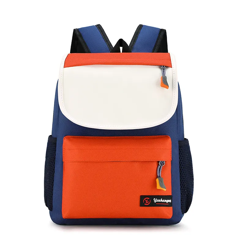 Children Fashion Color Matching Canvas Backpack School Bag for Girls Boys