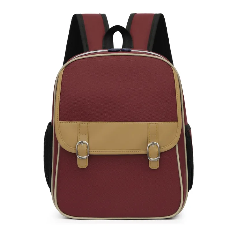 Children Fashion Boys Girls Color Matching Canvas Backpack School Bag