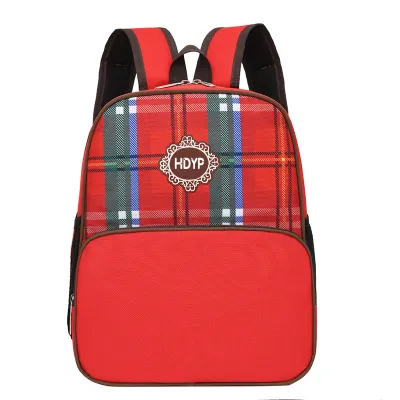 Children Fashion Boys Girls Color Matching Canvas Backpack School Bag