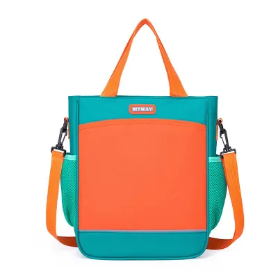 Children Fashion Girls Boys Color Matching Nylon Handbag Backpack School Bag for Primary School